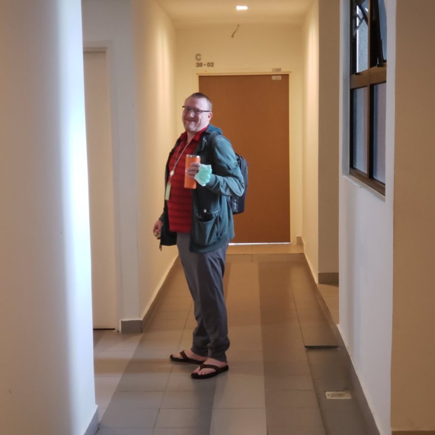 David packed up to work at a coworking space in Malaysia when our apartment internet went out. It wasn't in our digital nomad budget at the time.