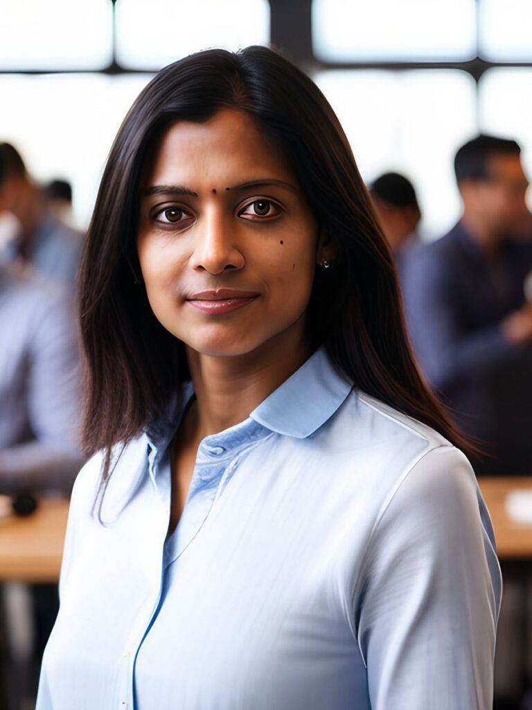 Indian woman in a coworking space