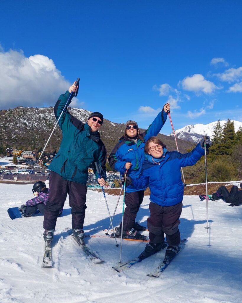 Our family skiing in Cerro Cathedral in Argentina